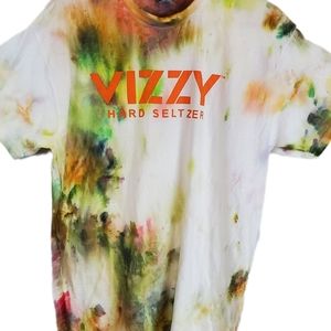 Vizzy Hard Seltzer Drink Green Tie Dye T Shirt Unisex Size L Heavy Cotton